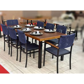 Conjunto Mesa e 8 Cadeiras para Área Gourmet - Madri - Paonanda Decor