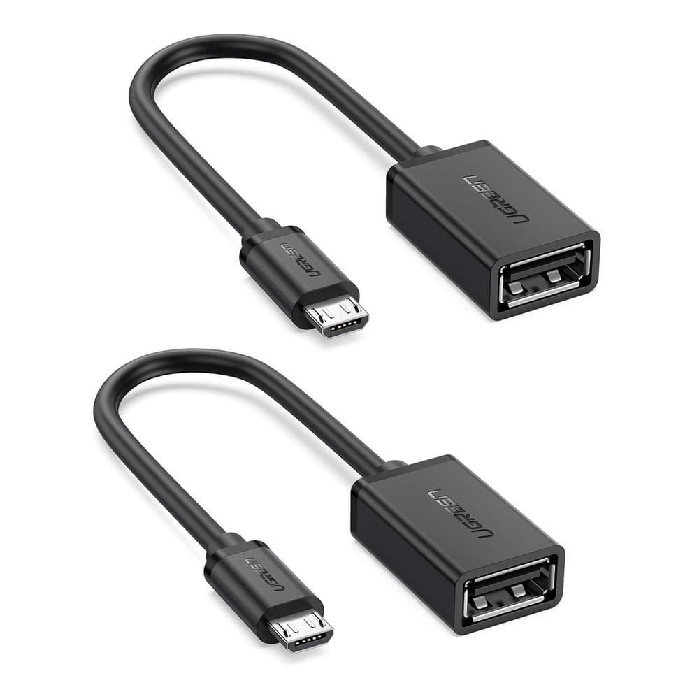 Cabo OTG UGREEN Micro USB para USB Micro USB 2.0, pacote com 2 unidades, preto