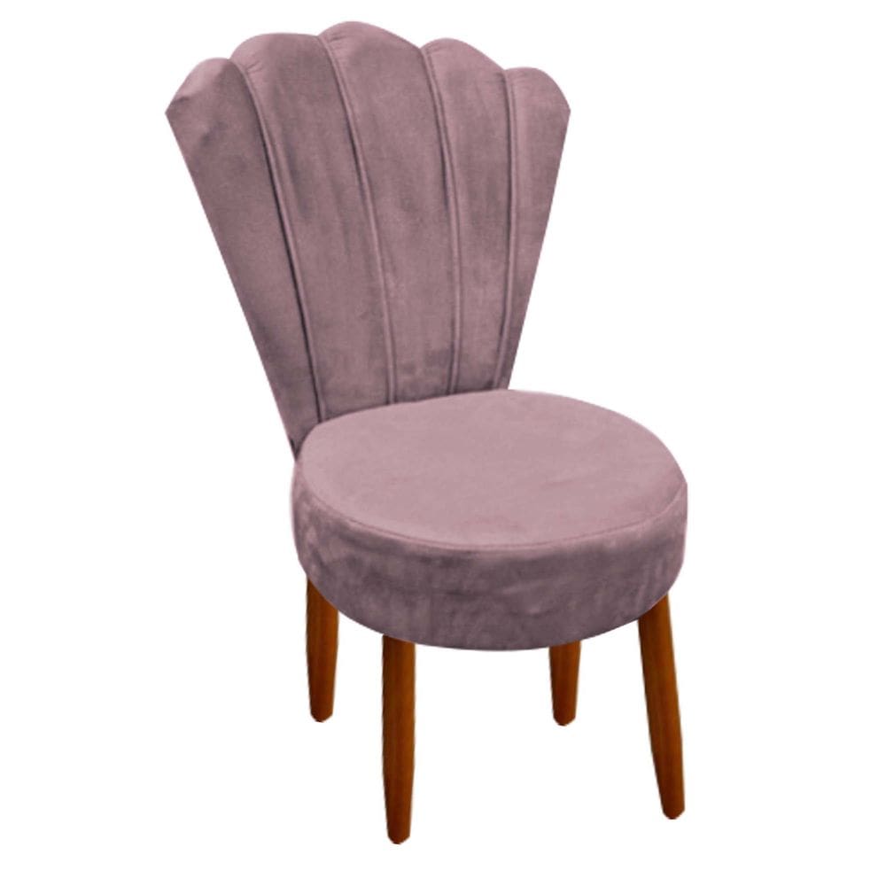Conjunto 2 Cadeiras Estofadas Sala De Jantar Anna Suede Rose