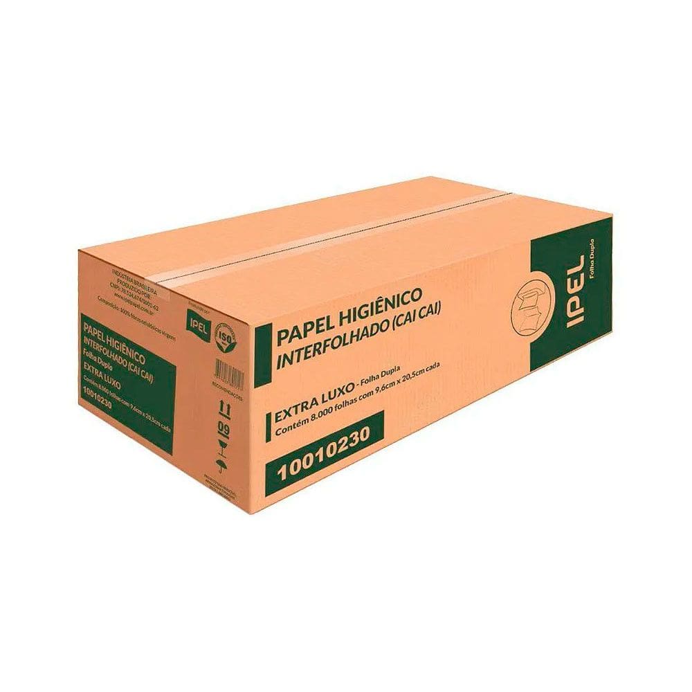 Papel Higiênico Cai Cai Folha Dupla 9,6x20,5 8000 Folhas Ipel