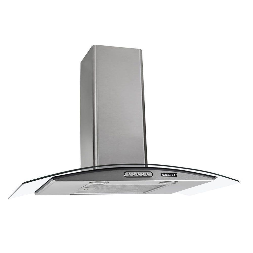 Coifa De Parede 75cm Vidro Curvo Duto Slim Inox 220v
