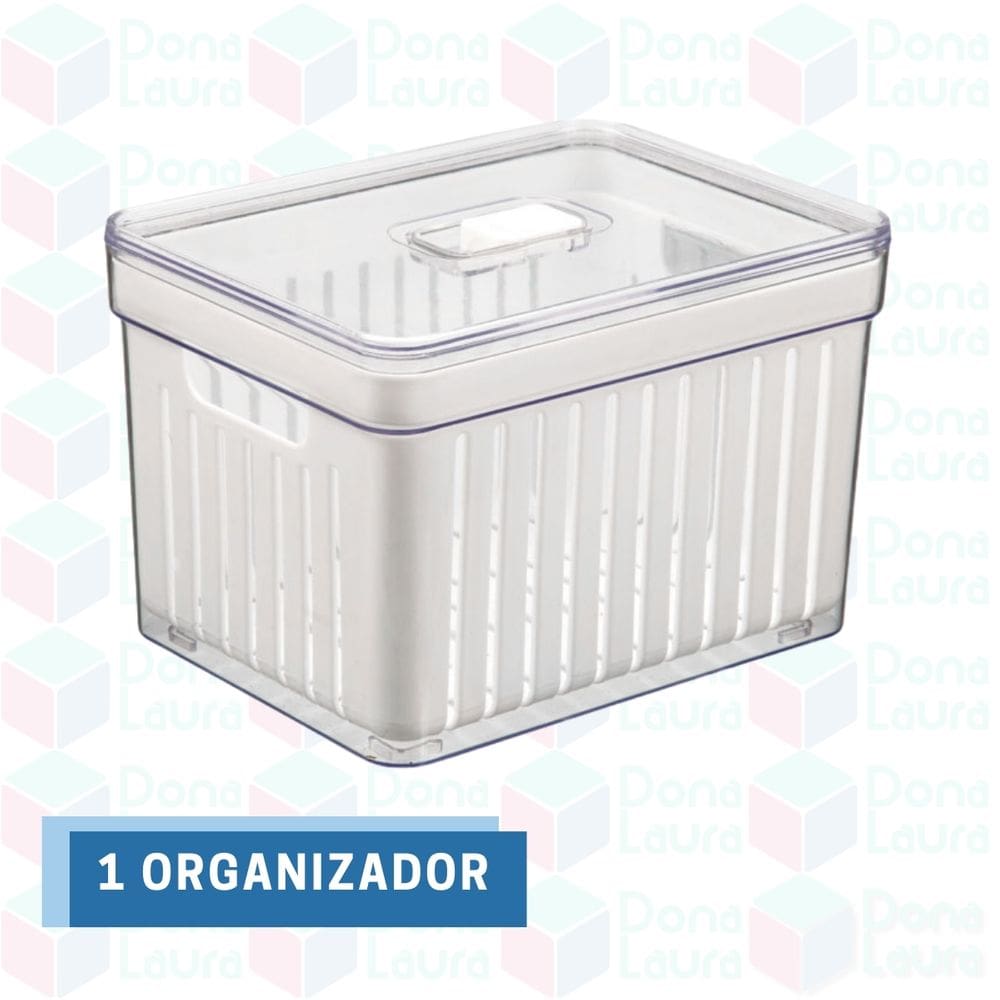 Organizador Acrílico Geladeira com Cesta Resistente 1 Uni