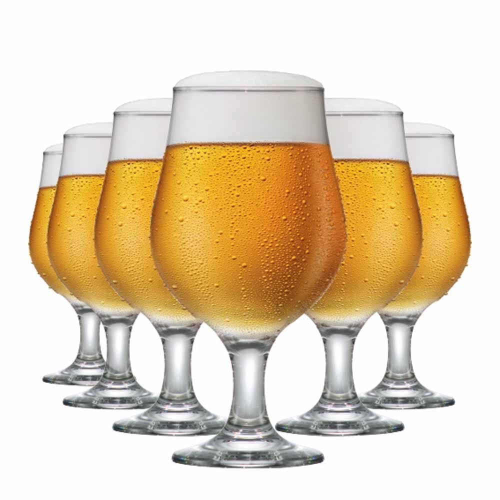 Taças de Cerveja Belgica Vidro 380ml 6 Peças Ruvolo