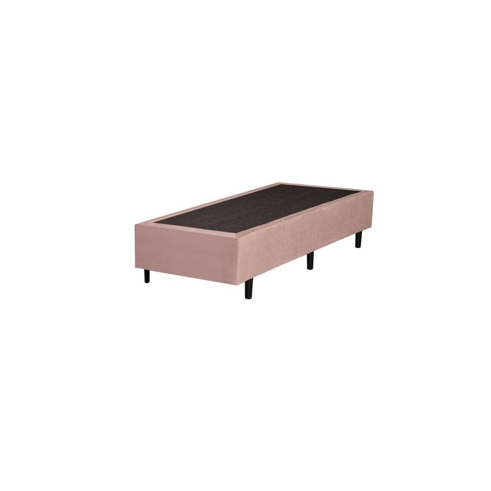 Base Box Solteirão King Blindado Suede Rosé