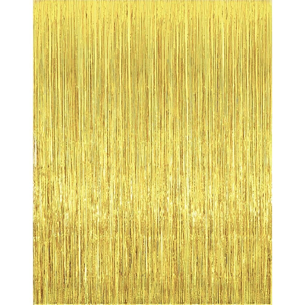 Cortinas com franjas i-Chony Shiny Gold Metallic Tinsel Foil x2