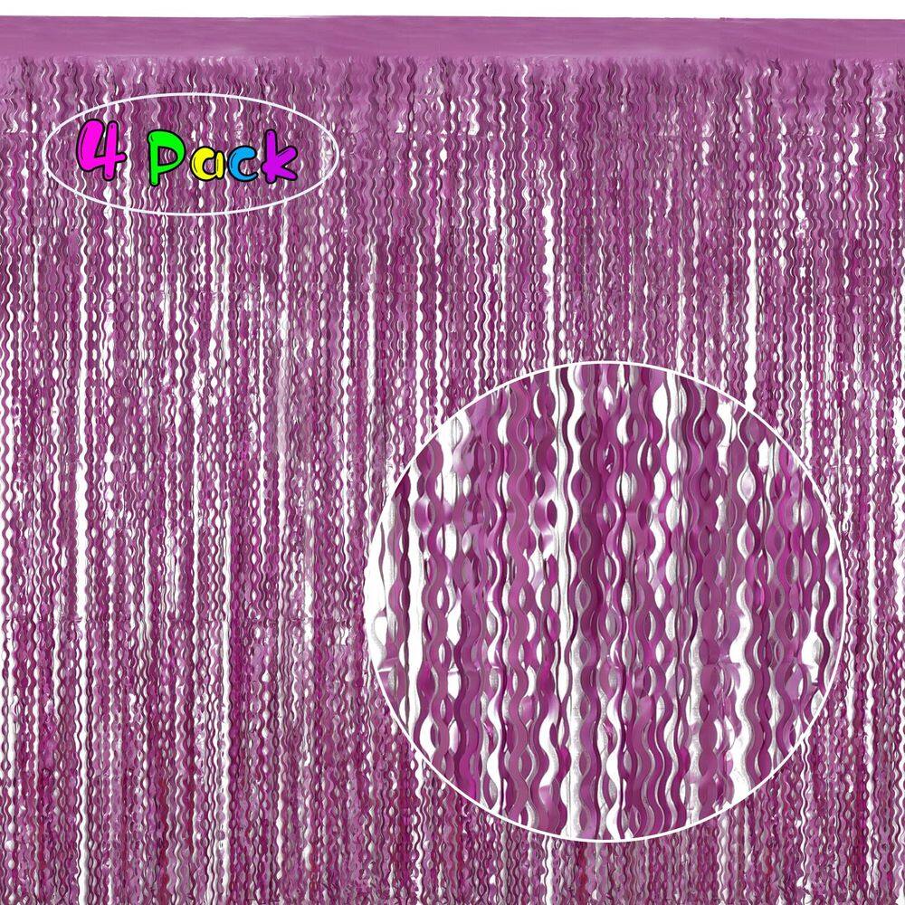 Cortinas de alumínio KEEUH Purple, pacote com 4, 100 cm x 200 cm, decoração de festa