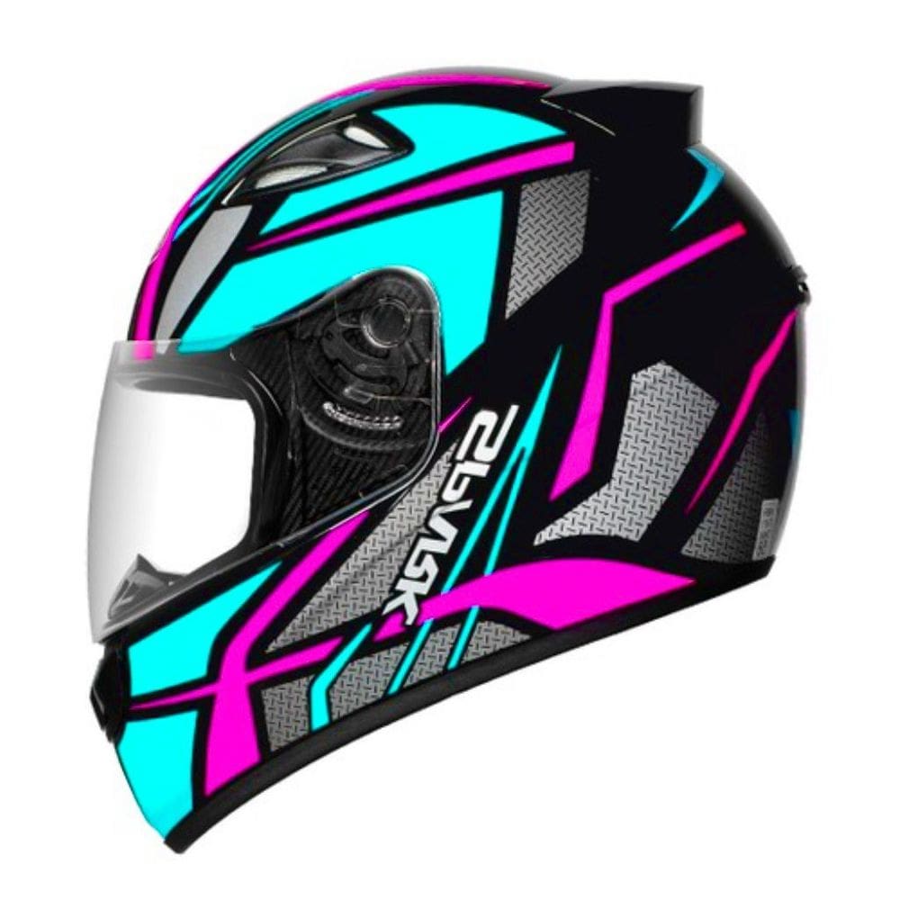 Capacete Ebf New Spark Spider Preto Rosa e Tiffany