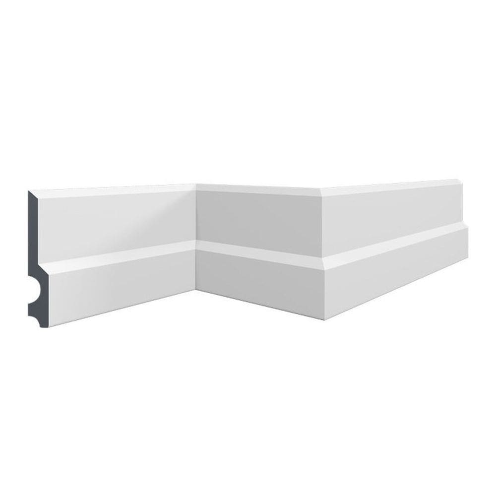 Kit com 5 Barras Rodapé de Poliestireno 13cm x 18mm x 2m Cf14 HD Homestar 10m Branco