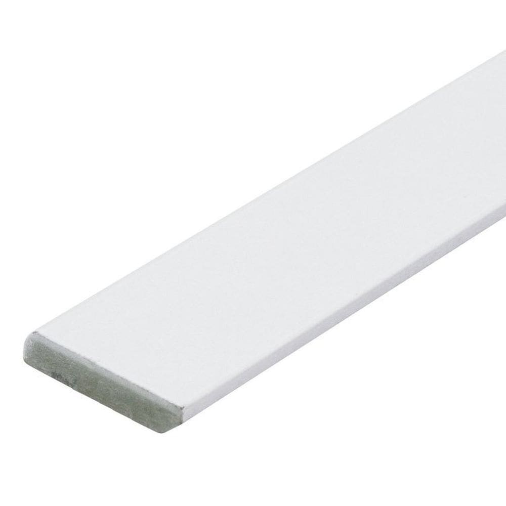 Kit com 3 Barras Rodapé de MDF 7cm x 15mm x 2.20m Revestido Liso Casablanca 6,6m Branco