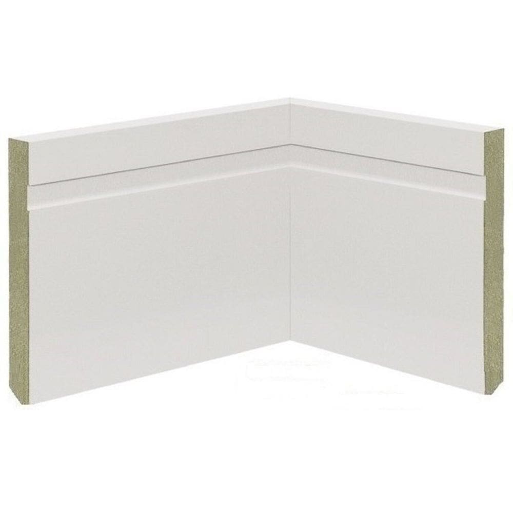 Kit com 10 Barras Rodapé de MDF 15cm x 15mm x 2.20m MDF Revestido Frisado Casablanca 22m Branco