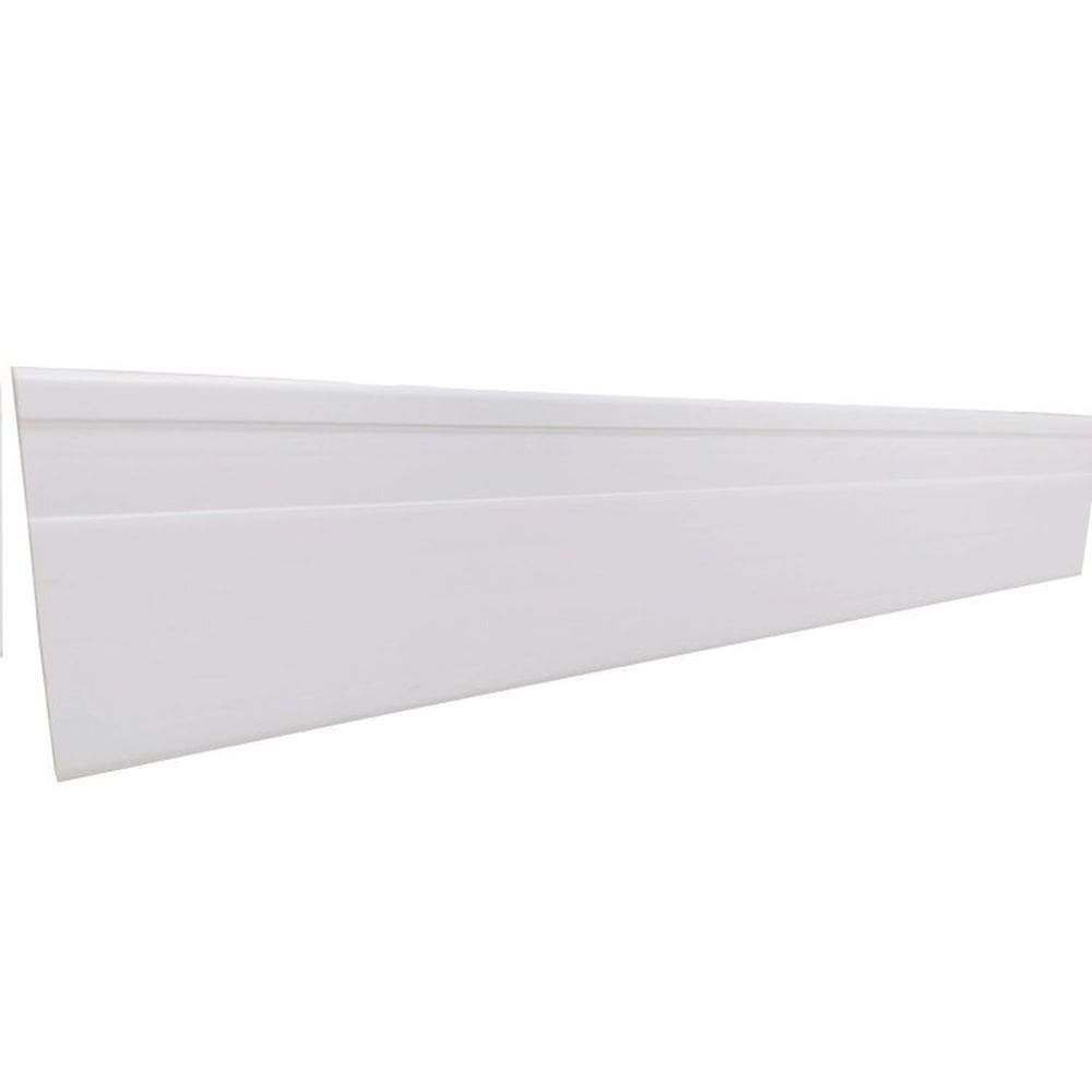 Kit com 10 Barras Rodapé de PVC 7cm x 15mm x 2,40m Master Bariri 24m Branco