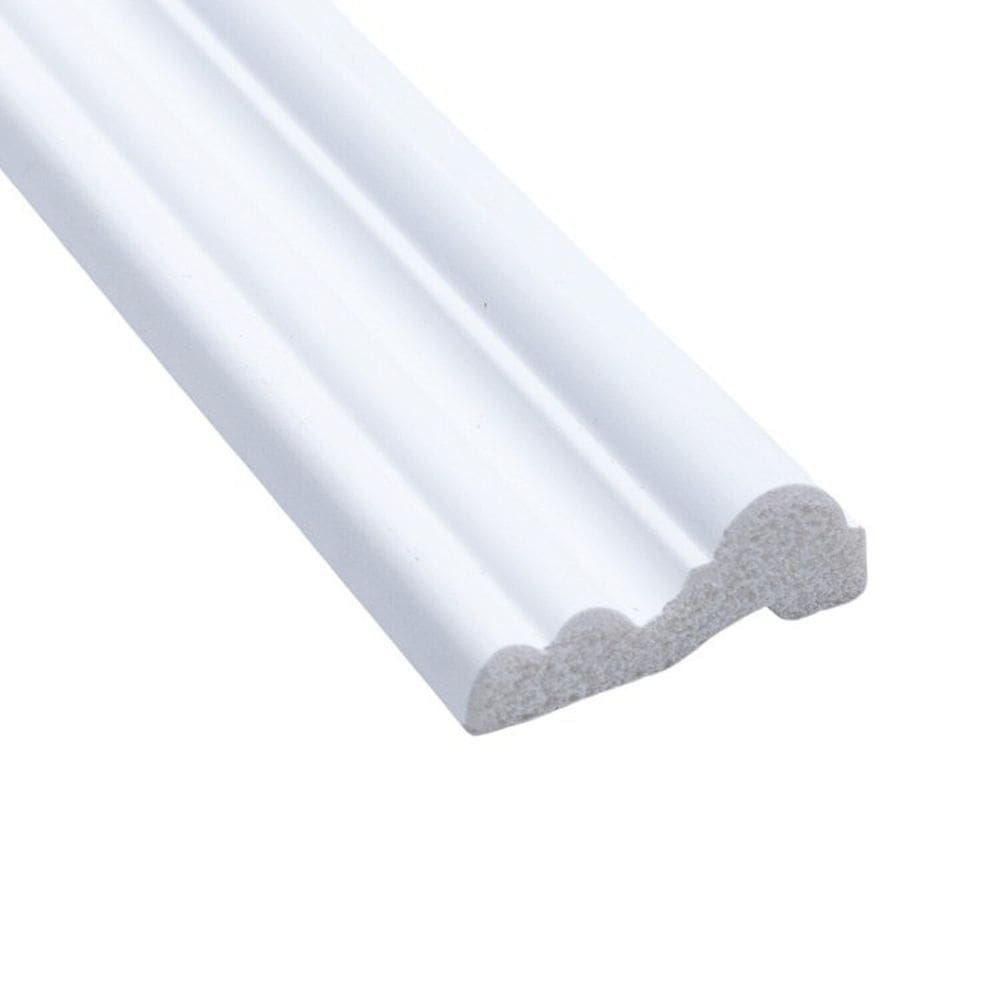 Kit com 5 Barras Rodameio de Poliestireno 4,5cm X 17mm Liso 12m Branco