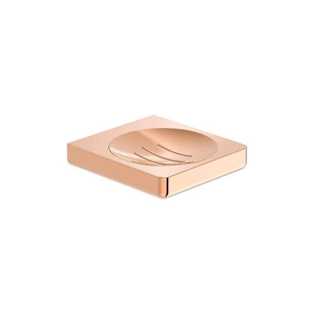 Kit com 3 Saboneteira Tempo Decoração de Banheiro Rosé Gold