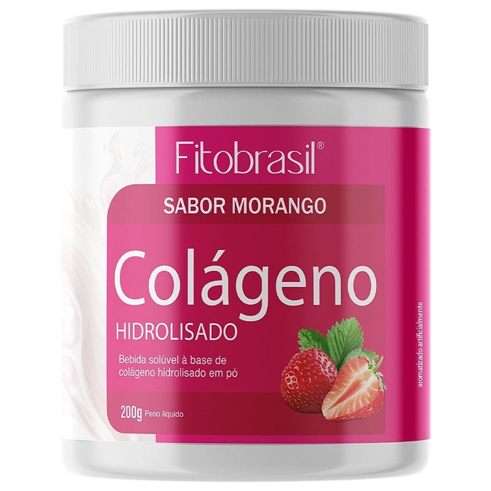 Colágeno em pó sabor Morango 200g