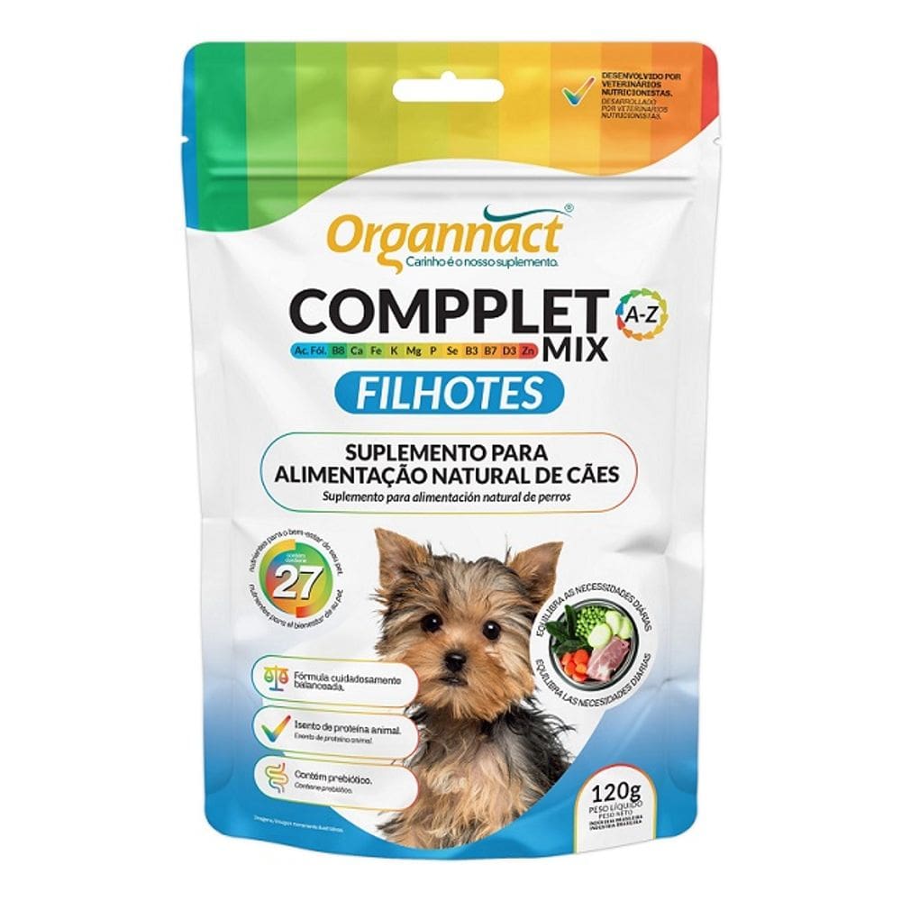Suplemento Vitamínico Compplet Mix Filhotes 120g - Organnact