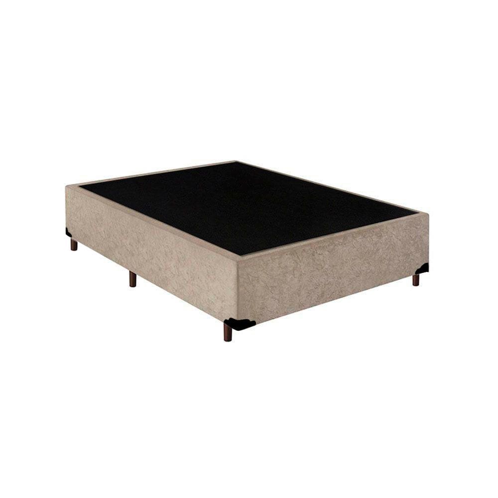 Cama Box Blindado Casal Principe das Camas Suede Bege 138x188x40
