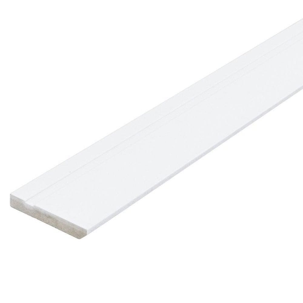 Kit com 20 Barras Rodapé de MDF 10cm x 15mm x 2.20m Revestido Frisado Casablanca 44m Branco