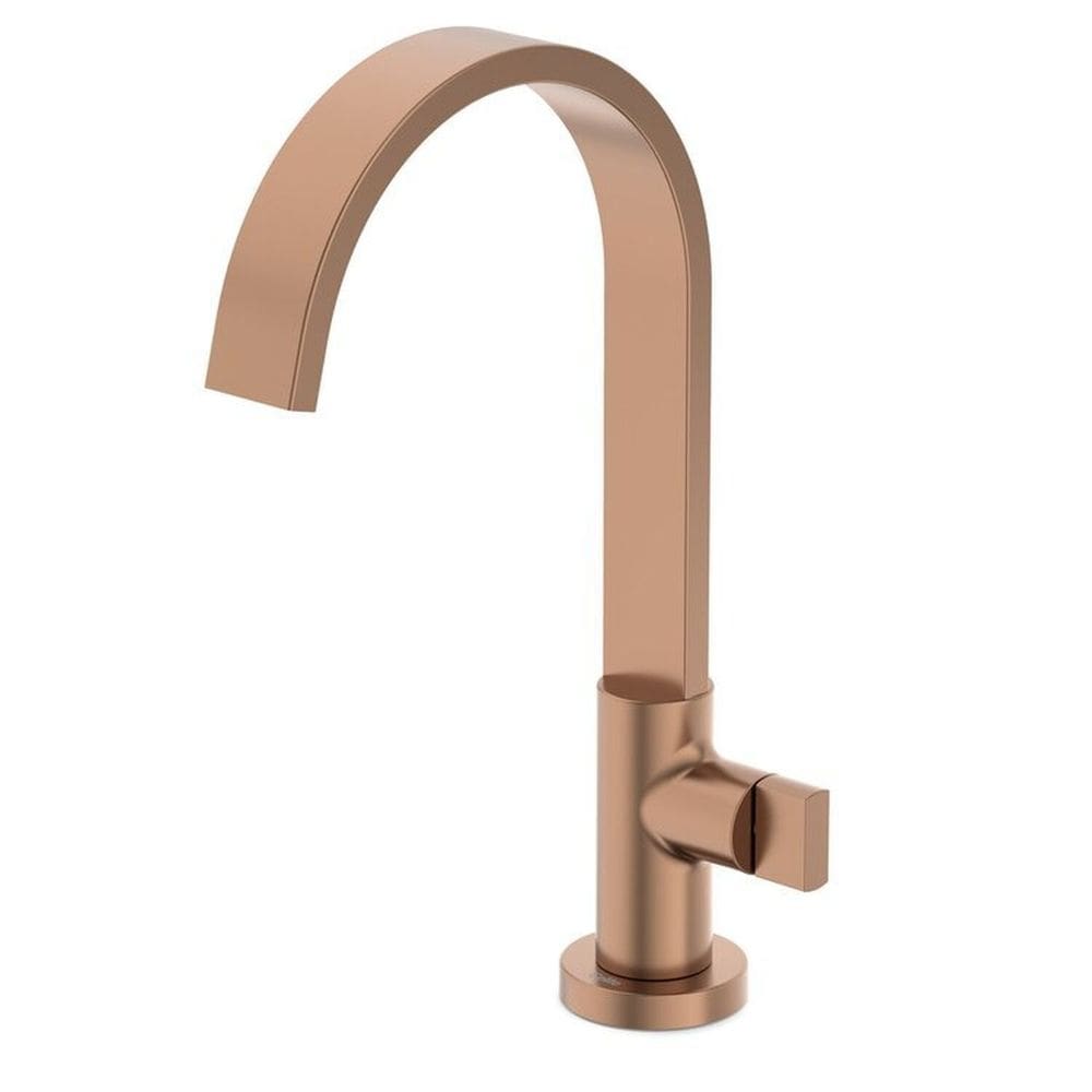 Kit com 2 Torneira para Lavatório de Mesa Bica Alta Flow Rose Gold Matte