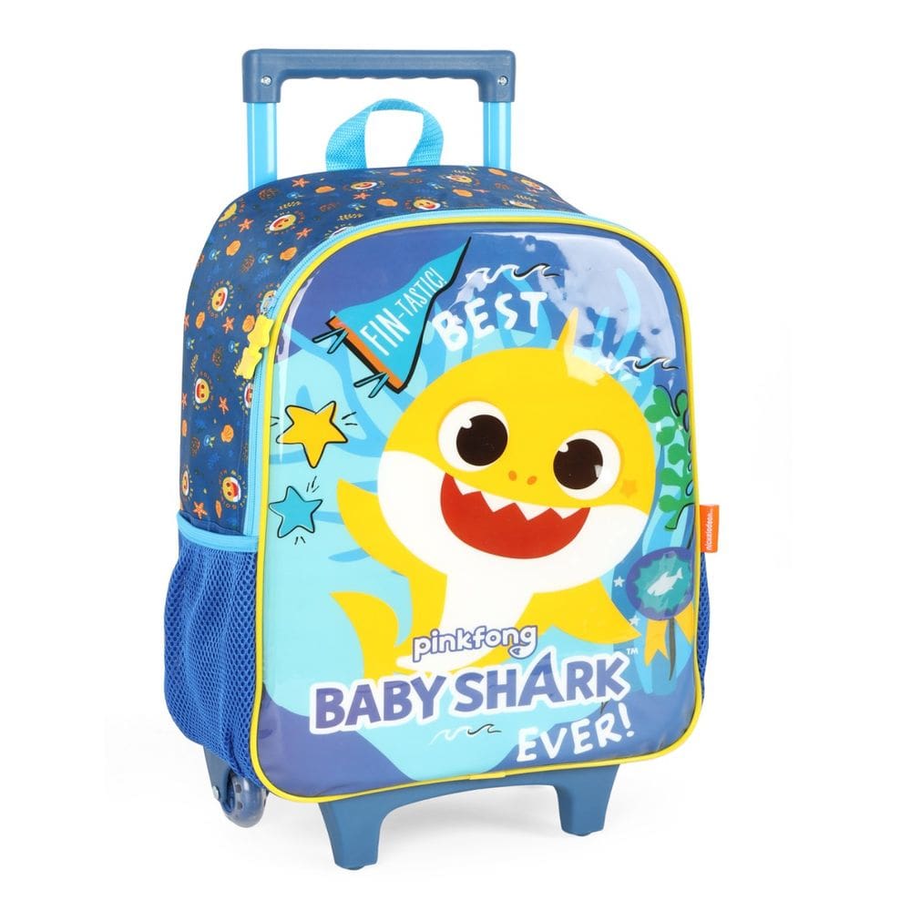 Mochila Rodinhas Infantil Baby Shark Escolar Volta Às Aulas