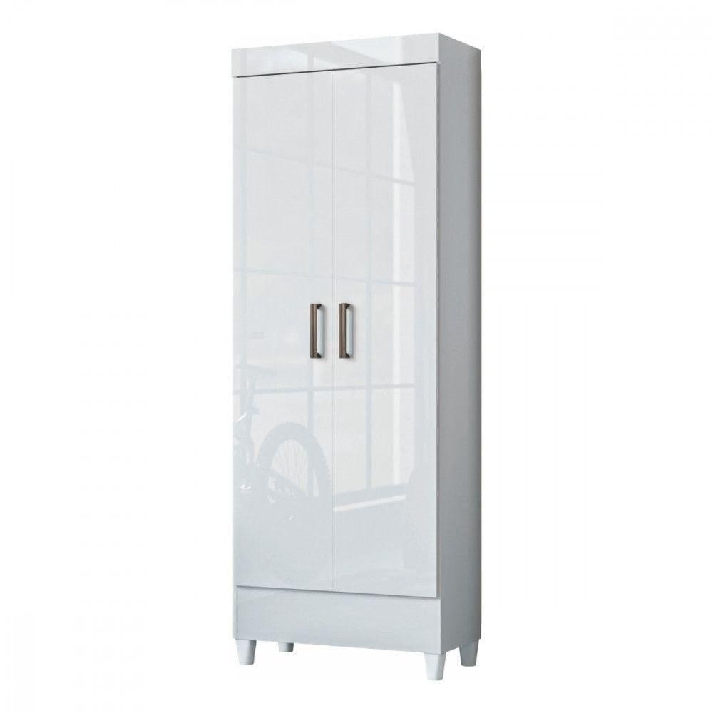 Armário Multiuso Com Pés 2 Portas Branco New Opção Branco