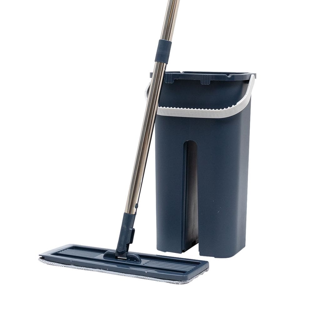 Mop flat com balde e esfregão de microfibra limpeza lava e seca - Tud