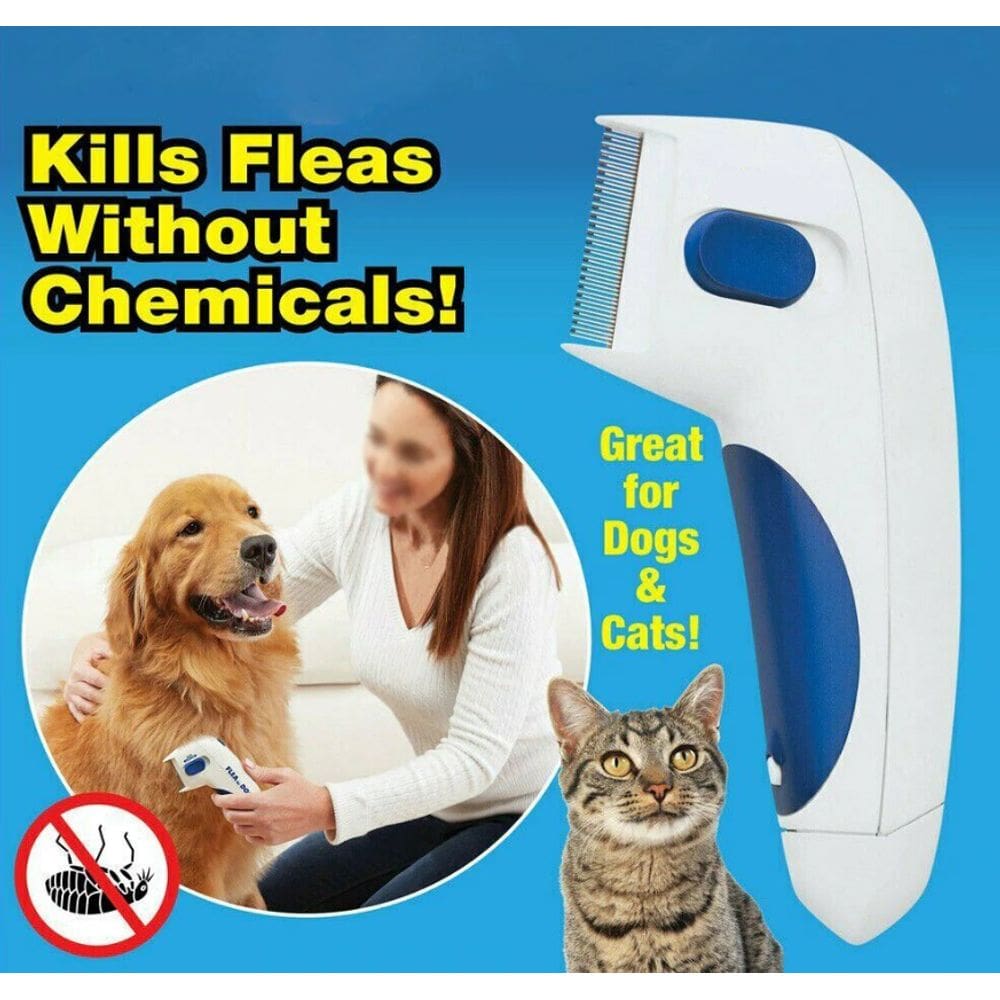 Escova Pente Anti Pulgas Elétrico para Cães e Gatos - top