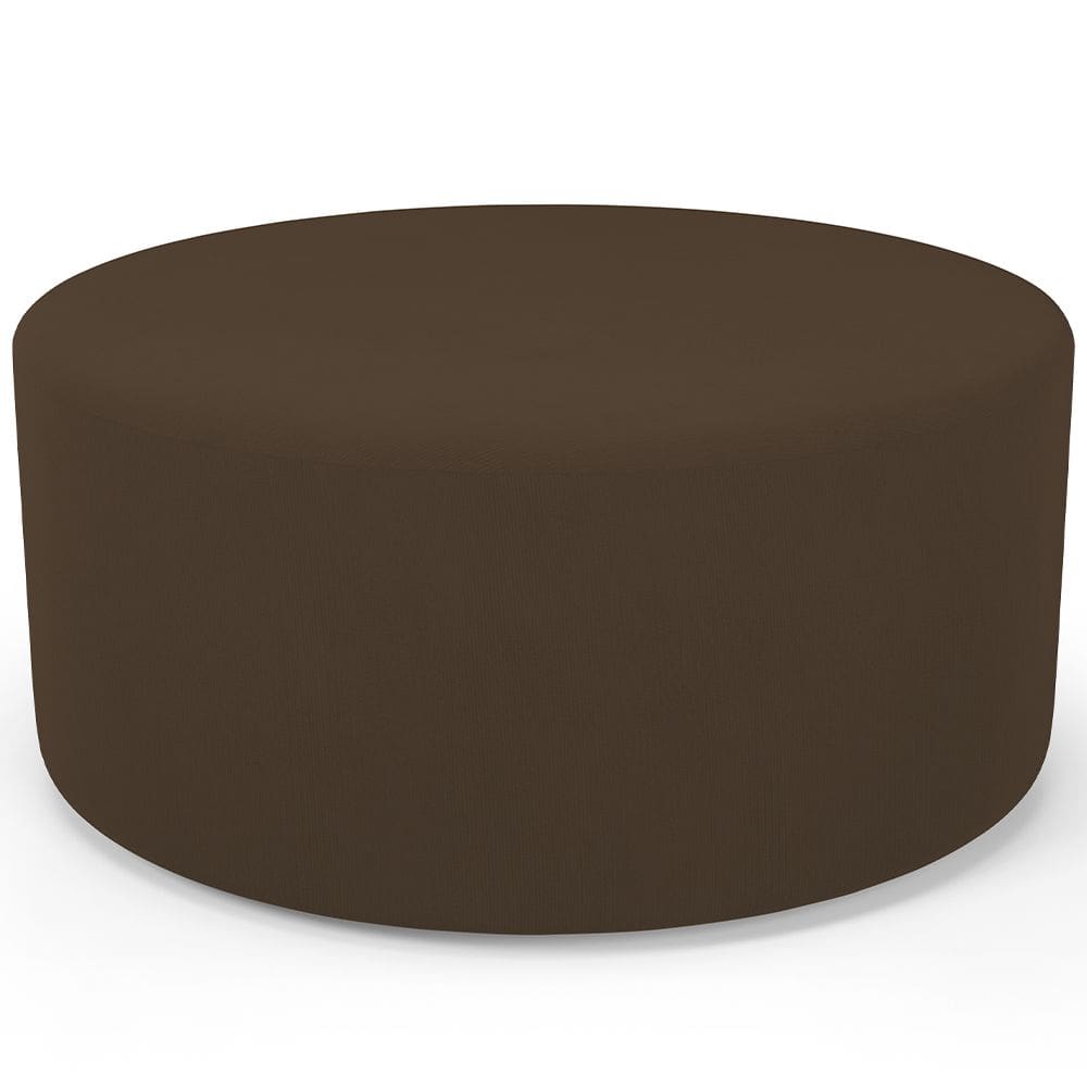 Puff Redondo Orgânico para Living 90cm Lola W01 Suede Marrom - Lyam Decor