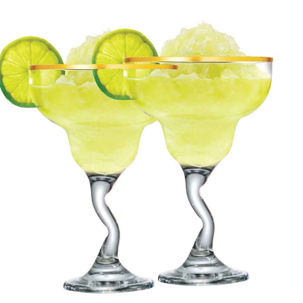Taças Margarita Twister com Filete de Ouro 330ml 2pcs Ruvolo