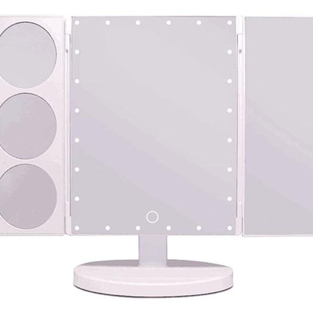 Espelho De Bancada Com Led 30x20x12cm Maquiagem - Branco