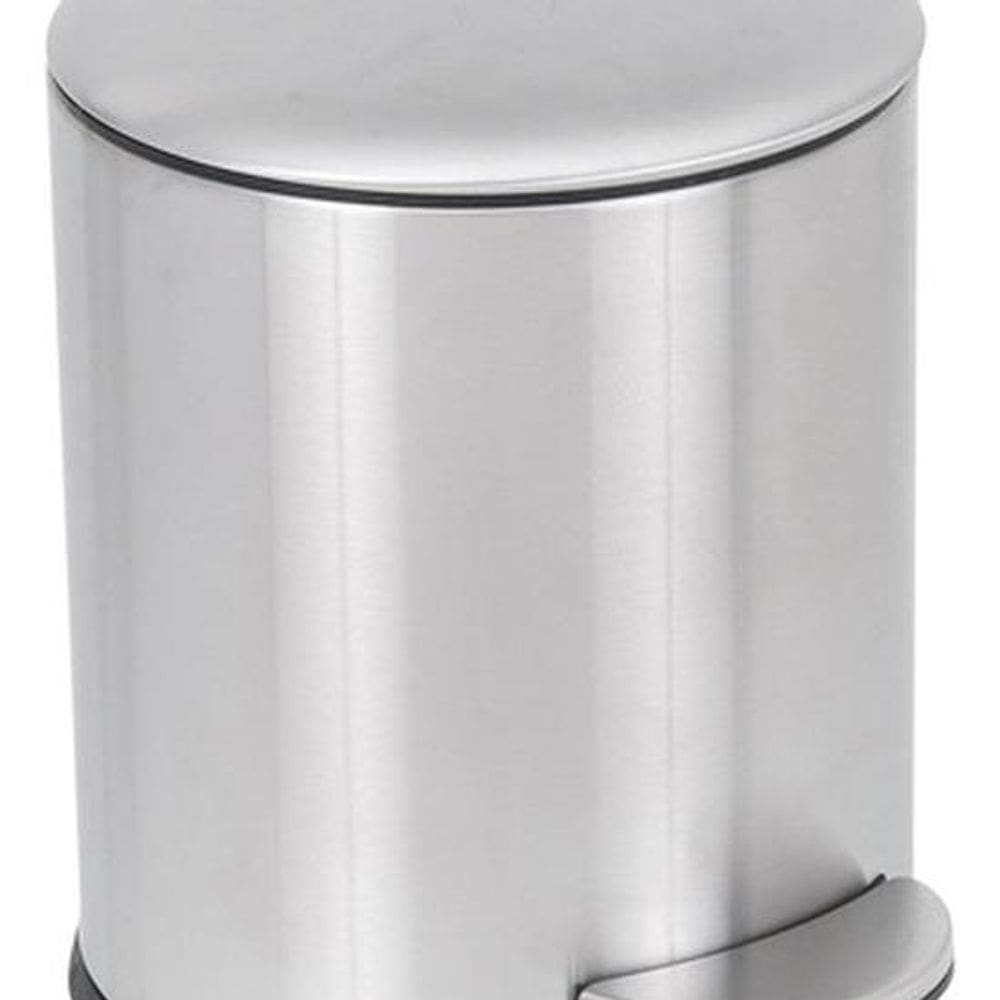 Lixeira De Chão Para Banheiro 5l Inox 26x26x20cm - Redonda