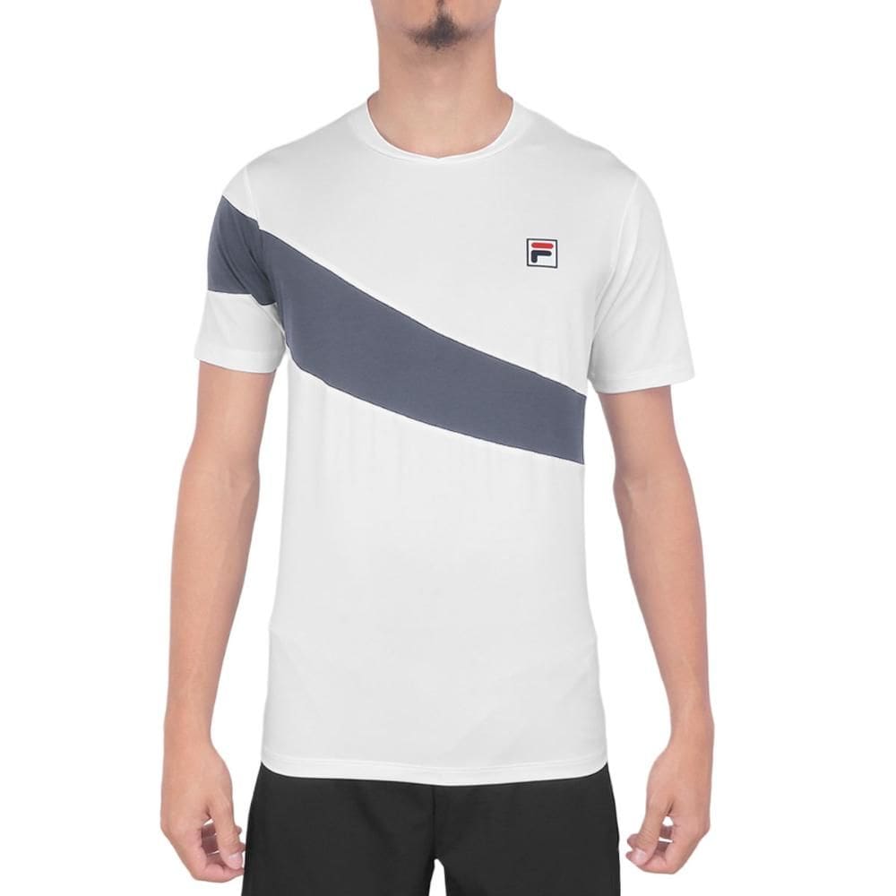 Camiseta Fila Flag Branco e Azul Granito
