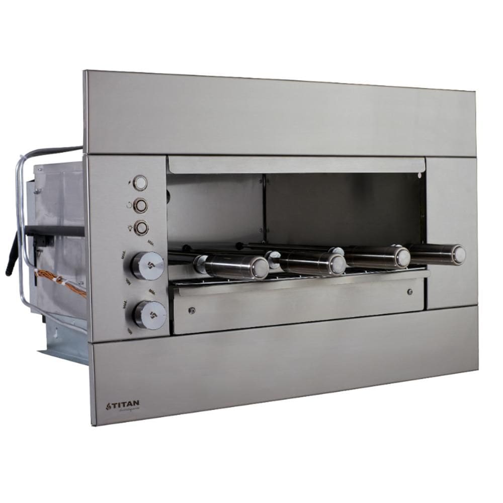 Churrasqueira a Gás de Embutir Titan Prime Suprema 4 Espetos Rotativos 220V