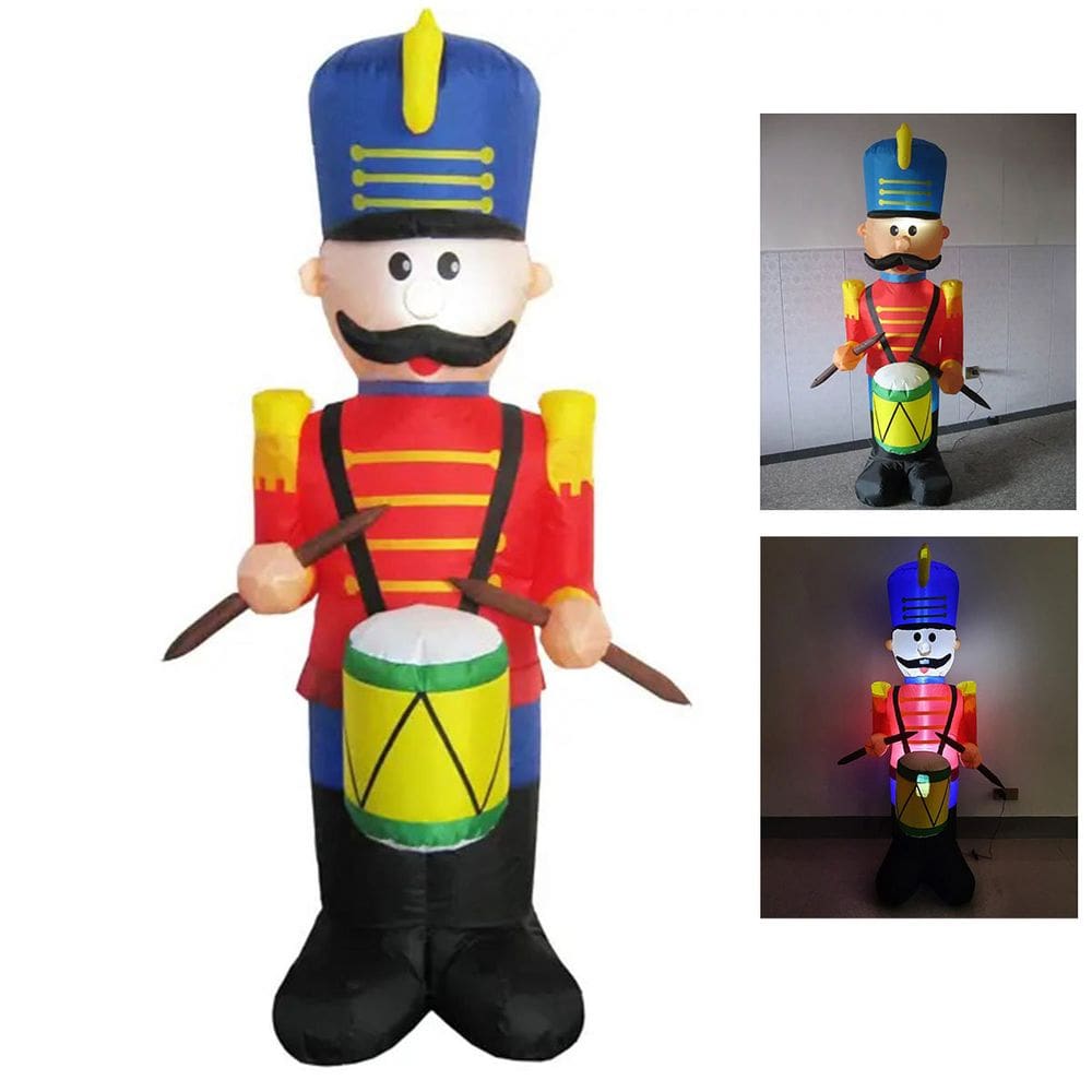 Boneco Quebra Nozes Inflavel Natal Natalino Iluminado Gigante Festa Fim de Ano Casa Jardim Comemoraçao Comercio Loja