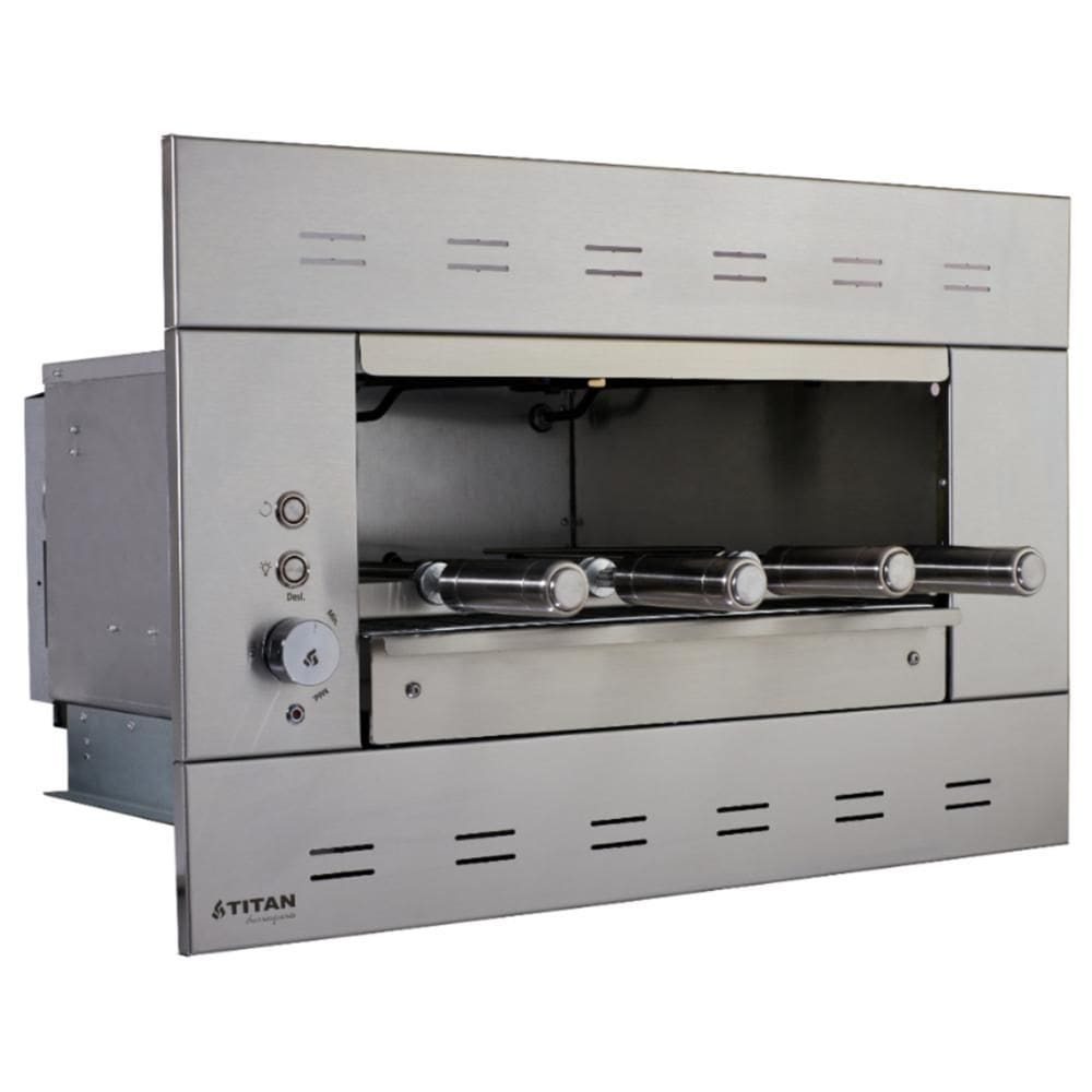 Churrasqueira Elétrica de Embutir Titan Suprema 4 Espetos Giratórios Painel Ventilado 220V