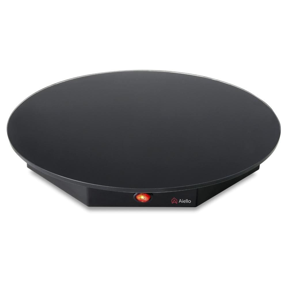 Mesa Térmica Redonda Aiello Linha Circular 40cm Vidro Preto 110V Aiello-1017