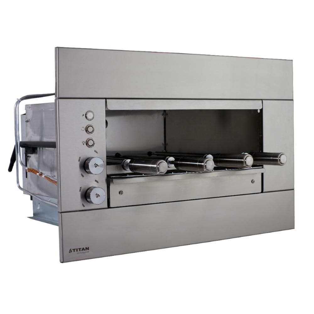 Churrasqueira a Gás de Embutir Titan Prime Suprema 4 Espetos Rotativos 127V