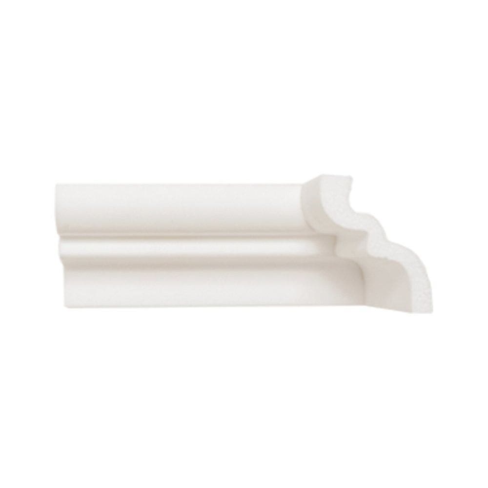 Rodateto de Poliestireno 8cm X 65mm Liso Metro Linear-5101c - Barra com 2,0 Ml - caixa com 2 Unidade - Branco