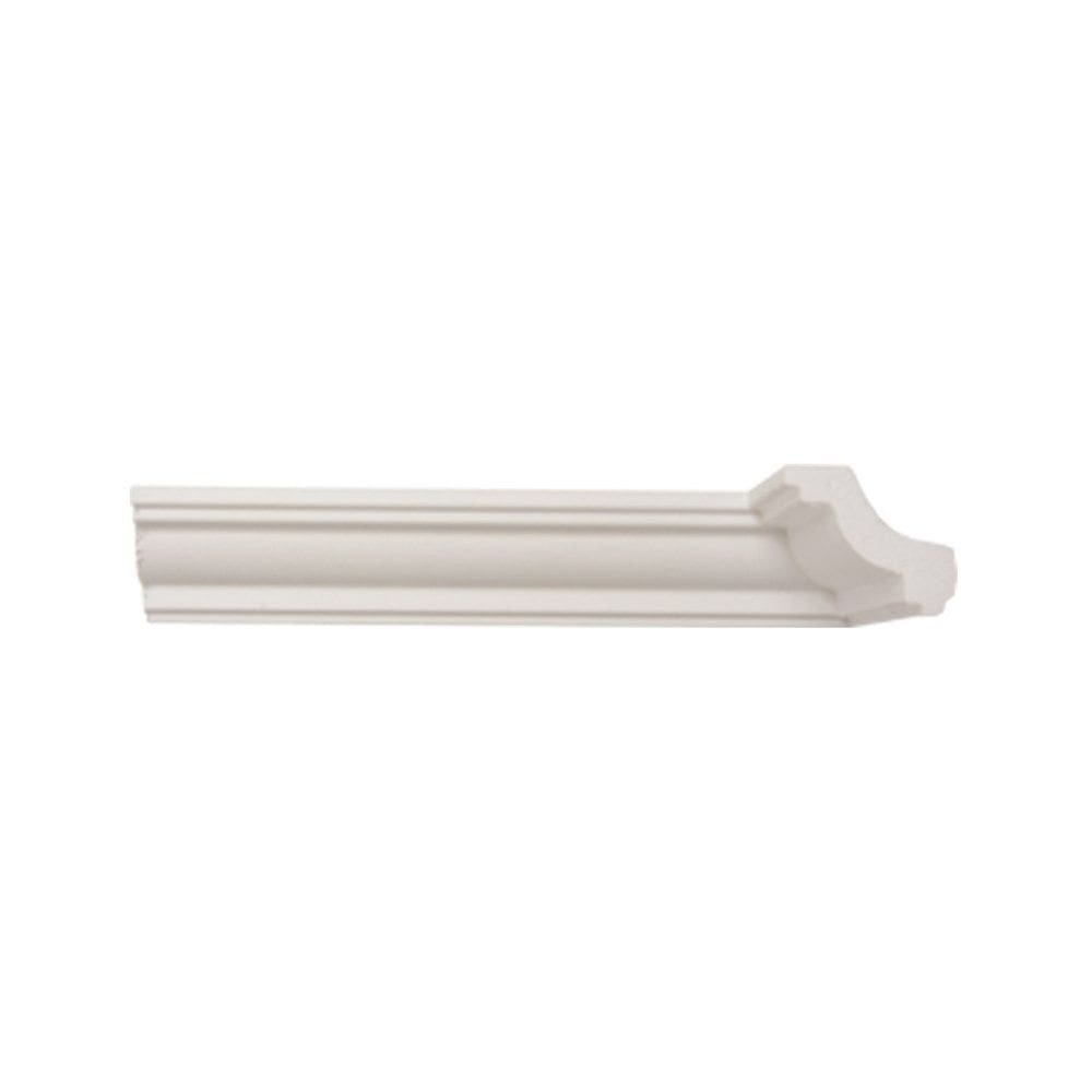 Rodateto de Poliestireno 4,5cm X 50mm Liso Metro Linear 5101j Barra com 2,0 Ml - caixa com 2 Unidade - Branco