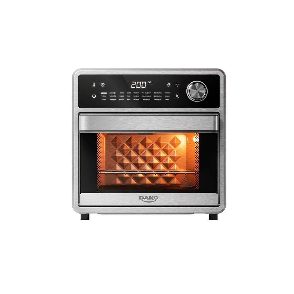 Forno Fryer Elétrico Dako Analógico 15Litros 1600W Inox 127V