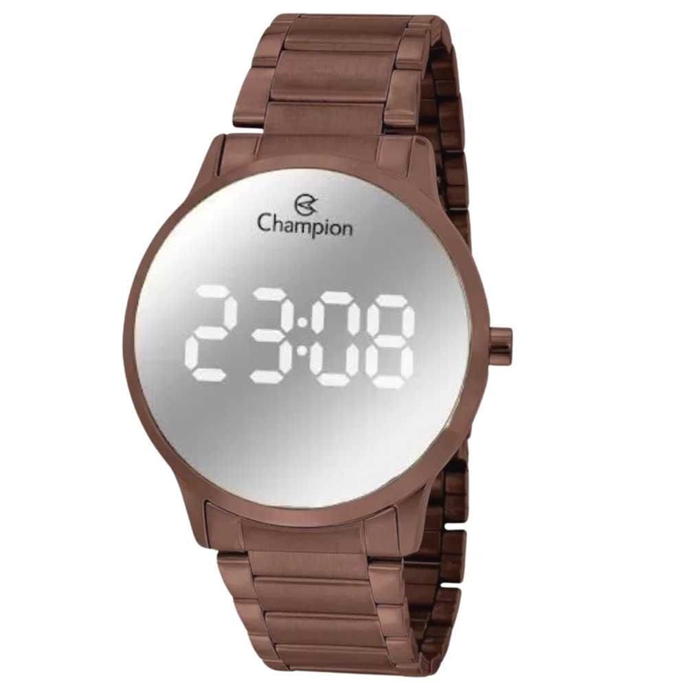 Relógio Feminino Champion Digital Espelhado Ch40142O Marrom