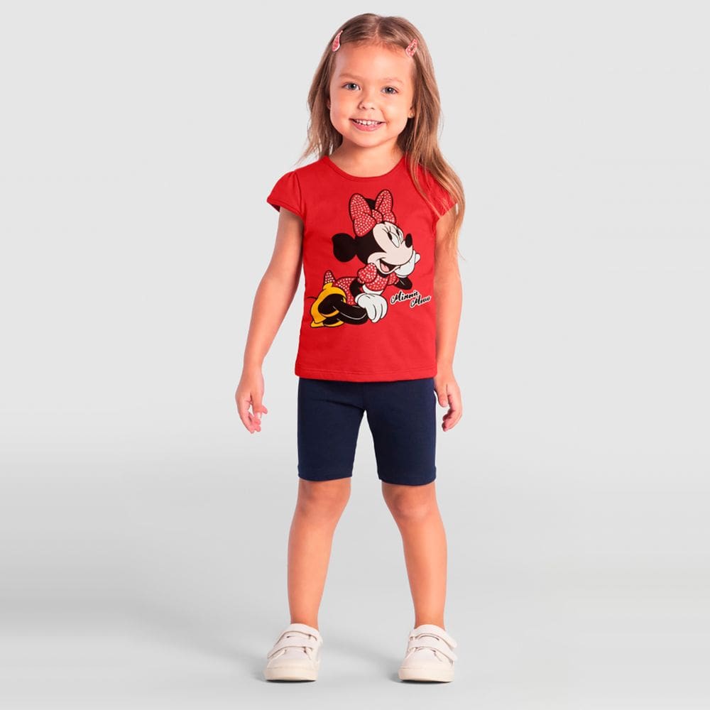Blusa infantil menina minnie mouse com strass Brandili