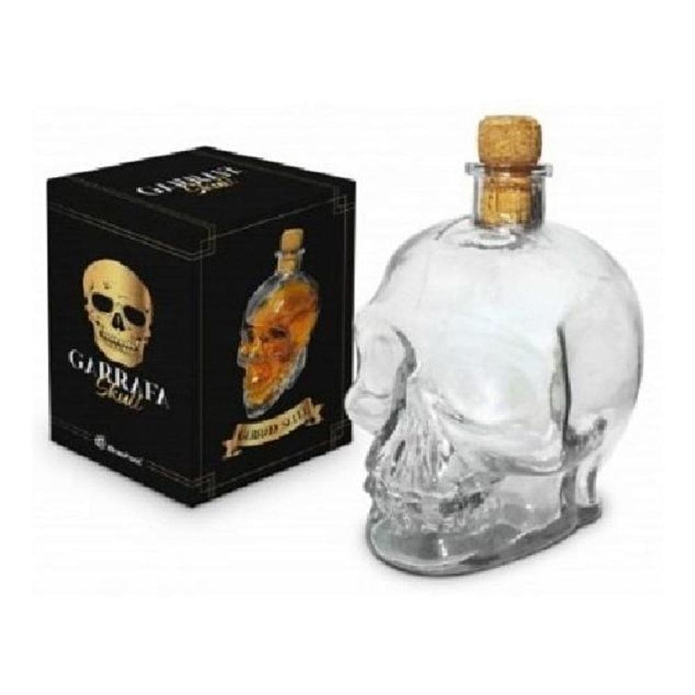 Garrafa Caveira 750Ml Para Bebidas Whisky Licor Vodca Etc