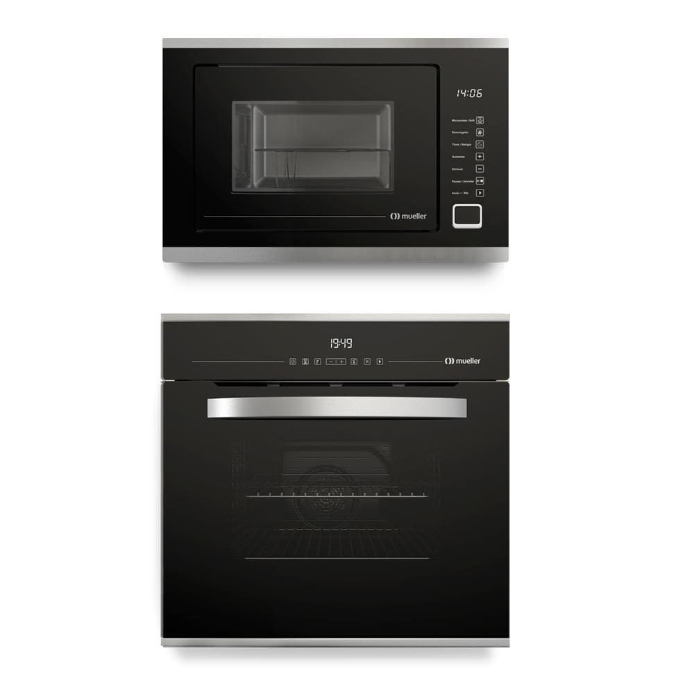 Kit Cozinha Mueller Micro-ondas + Forno de Embutir 68 Litros Preto 220V