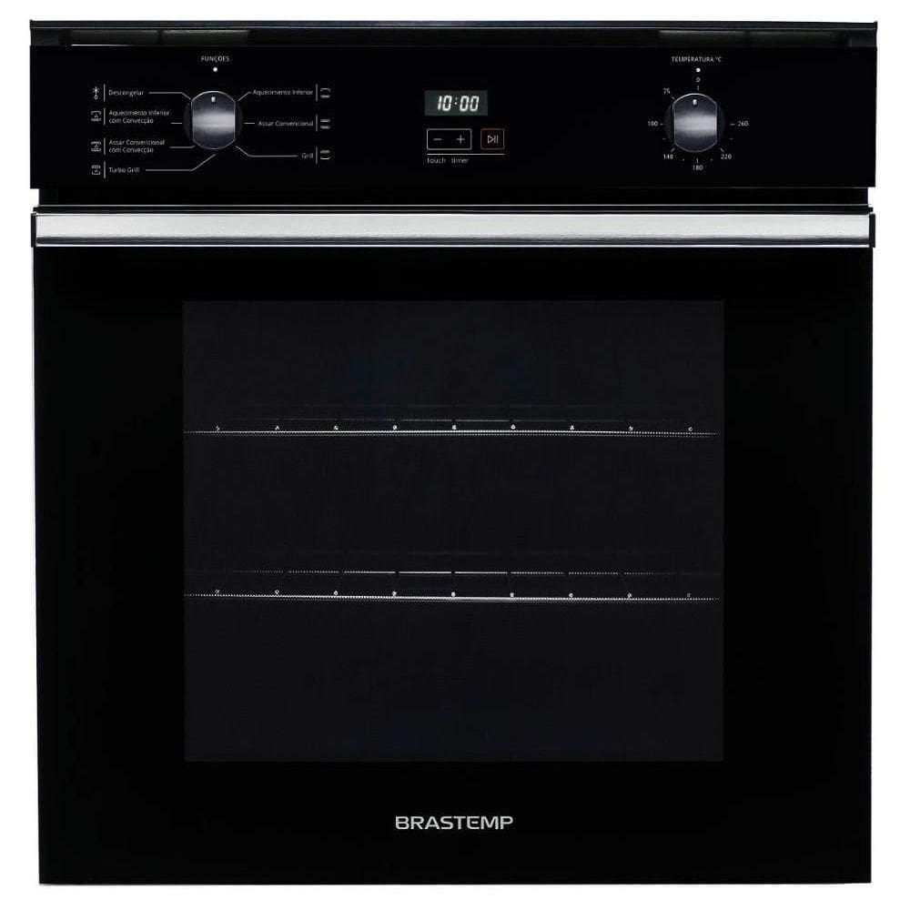 Forno De Embutir Elétrico Brastemp 84 Litros Preto Com Convecção E Timer Touch BOC84AE220V