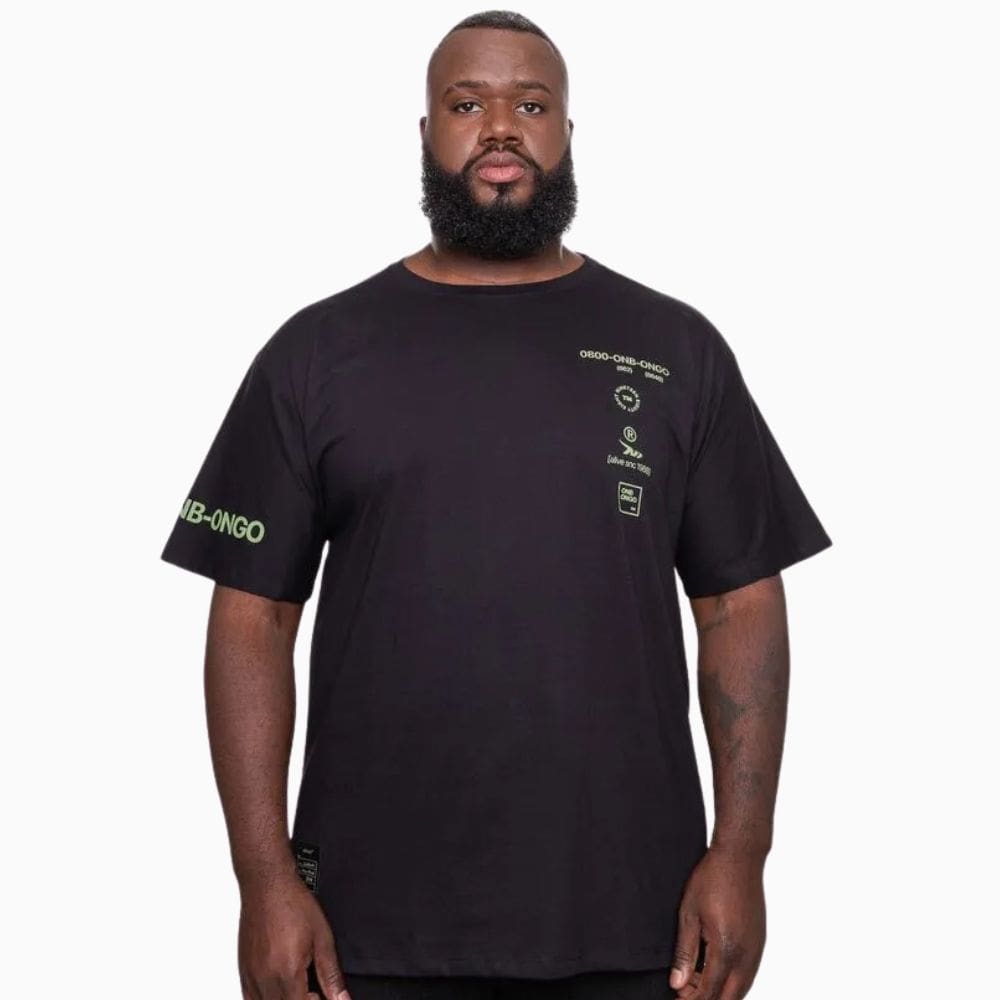 Camiseta Masculina Onbongo Plus Size Preta ON226 Preto