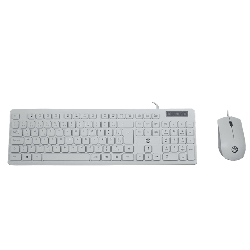 Kit Teclado E Mouse BrazilPC Com Fio Branco