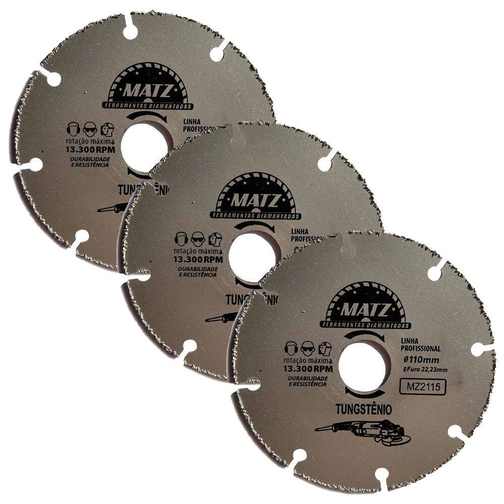 Kit 6 Disco Segmentado Tungstênio Esmerilhadeira 110x22,23mm