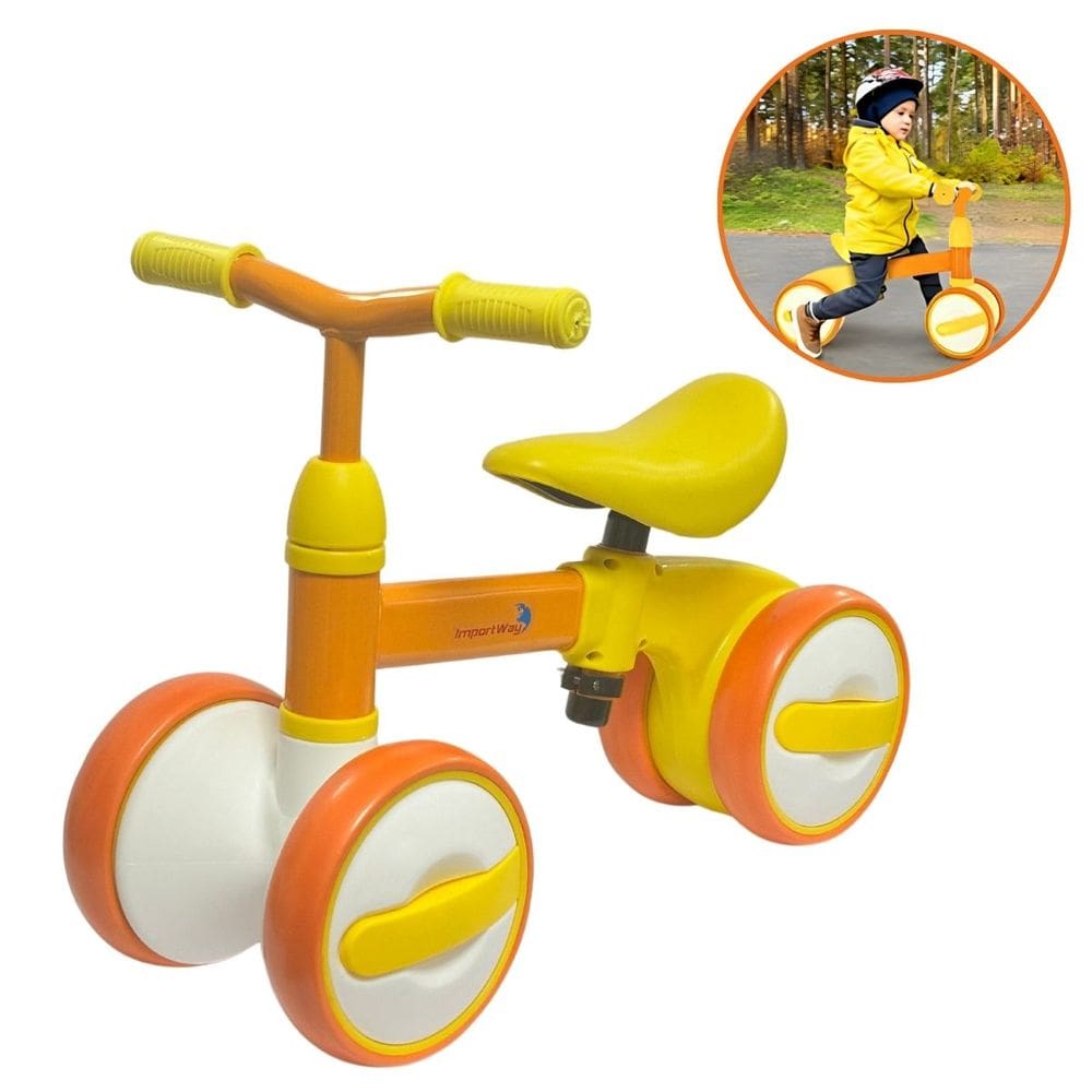Bicicleta Infantil de Equilíbrio 4 Rodas Triciclo sem Pedal Balance Coordenação Importway Bw309
