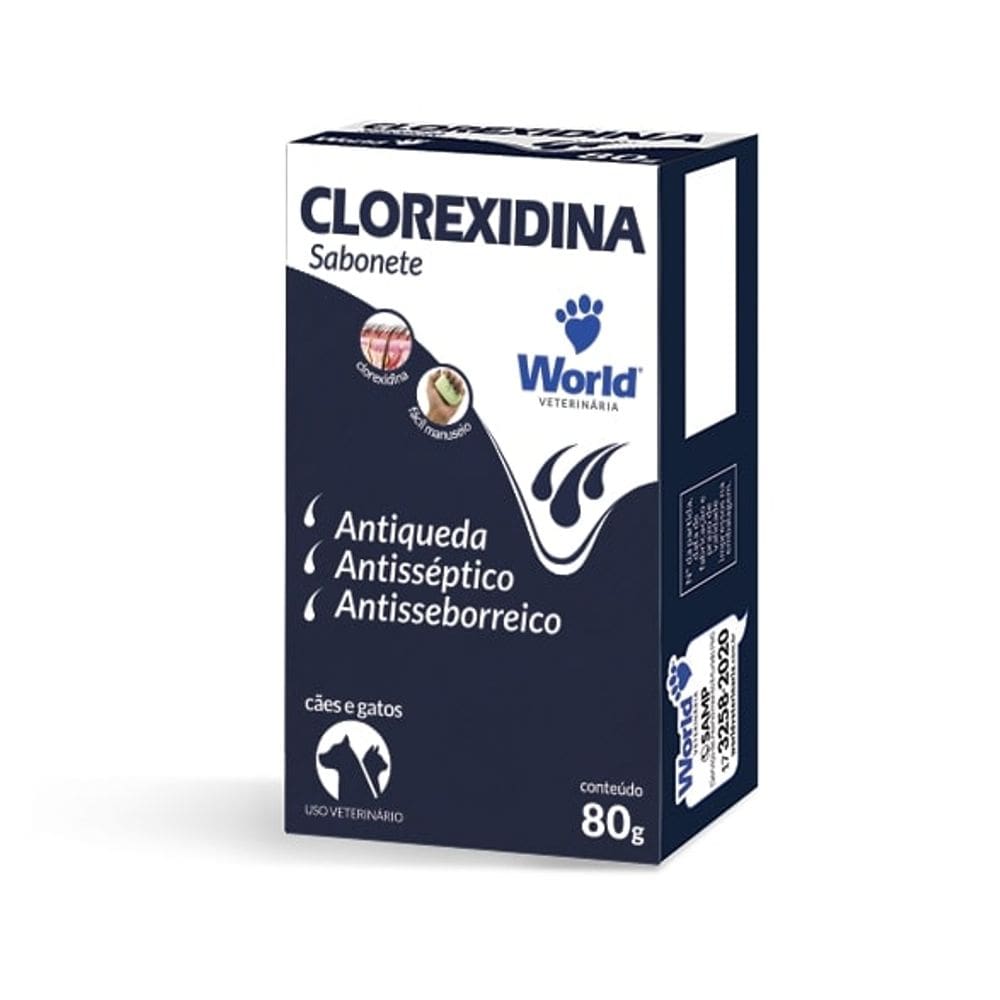 Sabonete Dermatológico Dug`s Clorexidina 80g - World Vet