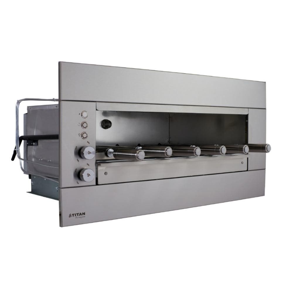 Churrasqueira a Gás de Embutir Titan Prime Suprema 6 Espetos Rotativos 127V
